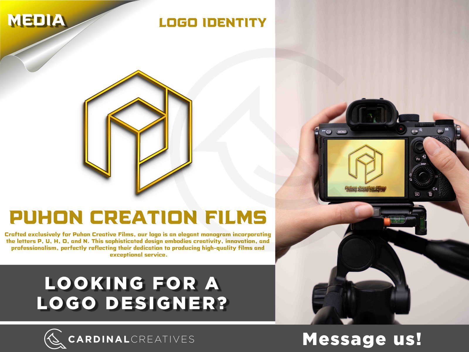 Puhon Creation films Logo Design